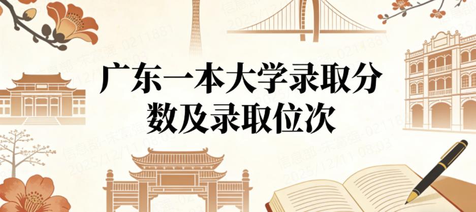 广东一本大学录取分数及录取位次（2026考生参考）